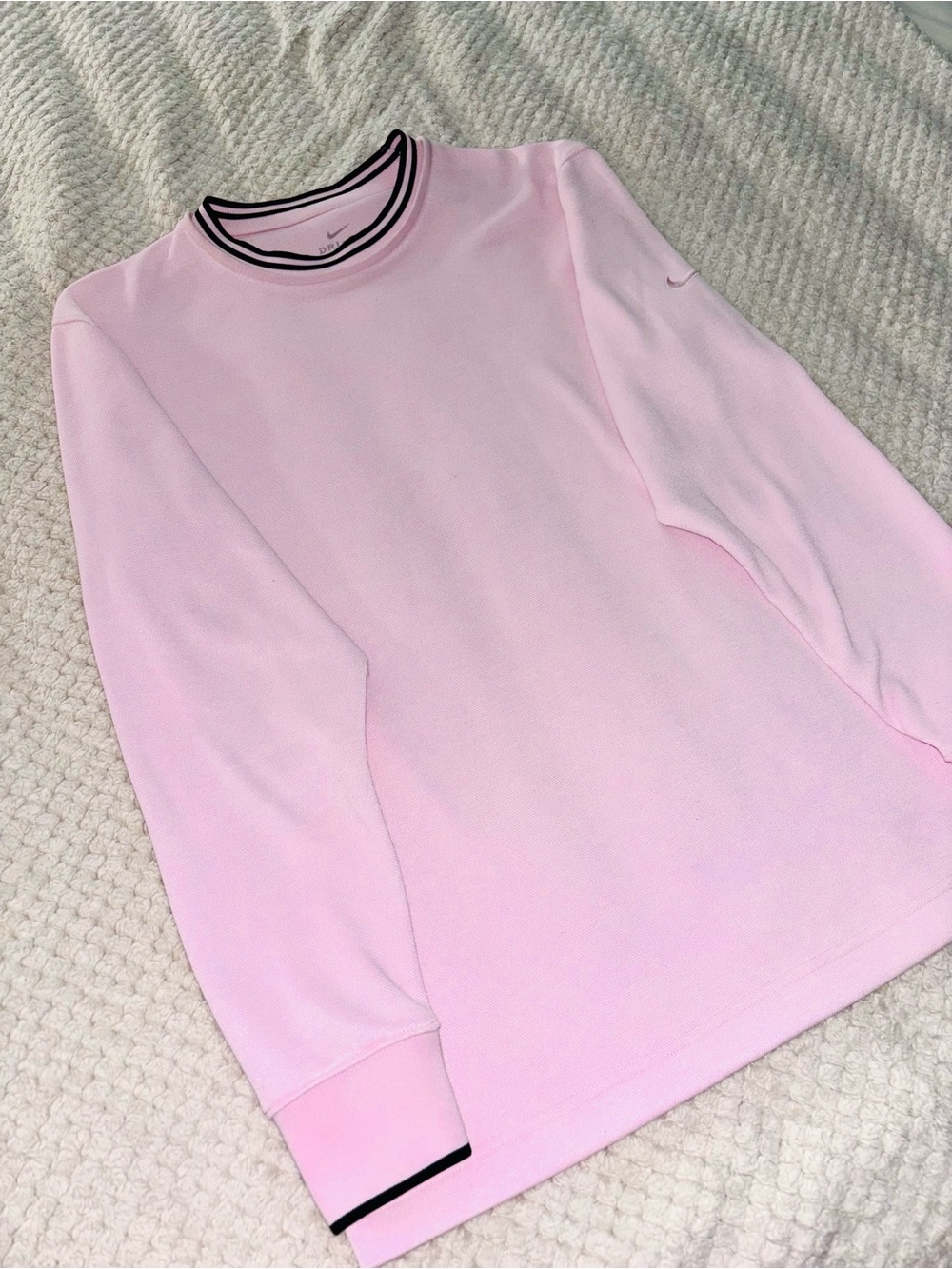 Nike Light Pink Crewneck Pullover with Black Trim